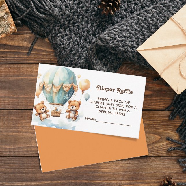 Tarjeta De Recepción Bebés gemelos Ducha Cute Bear Diaper Raffle Ticket (Subido por el creador)