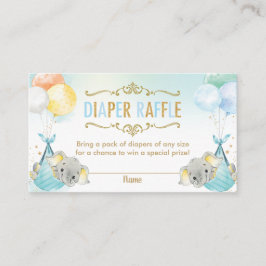 Tarjeta De Recepción Bebés gemelos Elephant Diaper Ticket