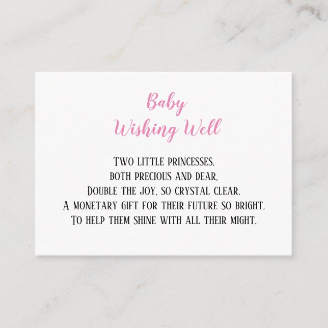 Tarjeta De Recepción Bebés gemelos rosados que desean un buen Baby Show (Anverso)
