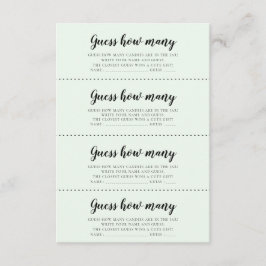 Tarjeta De Recepción Bebés lindo Ducha bebé Adivina cuántas cartas de j