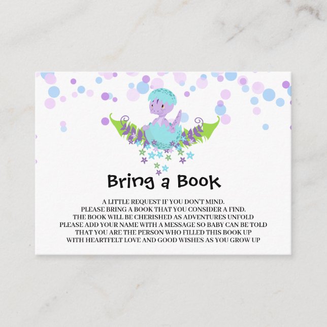Tarjeta De Recepción *~* Bebés pequeños dinosaurios Baby Shower trae un (Anverso)