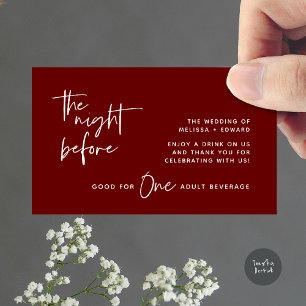 Tarjeta De Recepción Bebida Bebida De Adulto La Noche Antes Del Fiesta