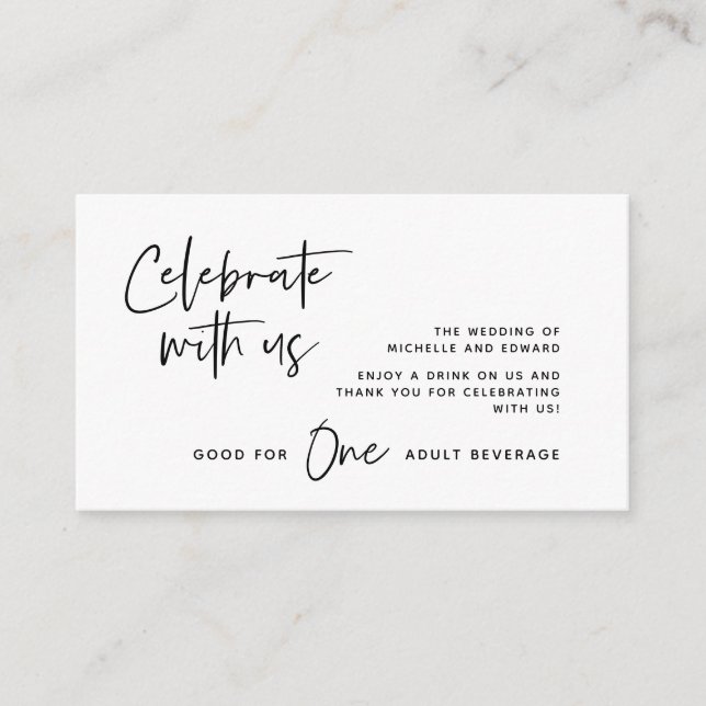 Tarjeta De Recepción Bebida, bebida para adultos, celebra con nosotros (Anverso)