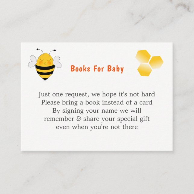 Tarjeta De Recepción Bee Baby Ducha Género Neutral Cute (Anverso)