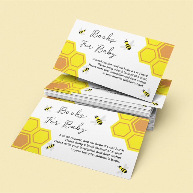 Tarjeta De Recepción Bee Baby Shower Books Para El Bebé (Subido por el creador)