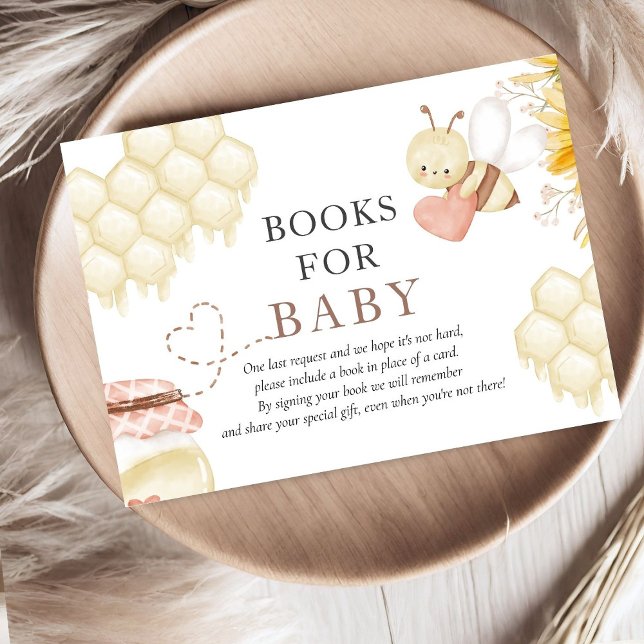 Tarjeta De Recepción Bee Baby Shower Books Para El Bebé (Subido por el creador)