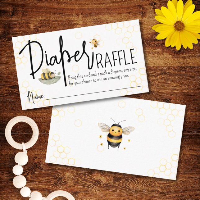 Tarjeta De Recepción Bee Baby Shower Boy o Chica Sweet Diaper Raffle (Subido por el creador)