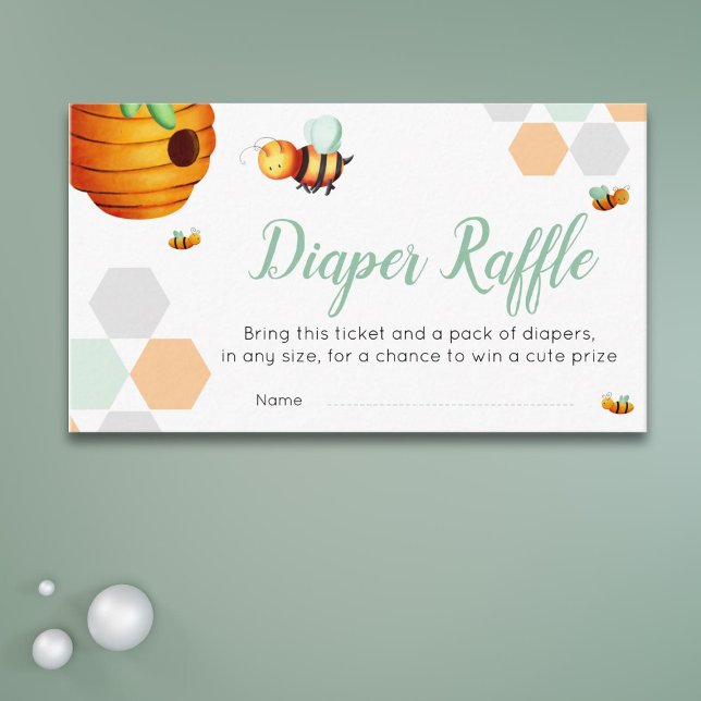 Tarjeta De Recepción Bee Baby Shower Diaper Raffle (Subido por el creador)