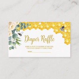 Tarjeta De Recepción Bee Baby Shower Diaper Raffle Card