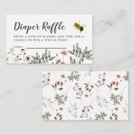 Tarjeta De Recepción Bee Baby Shower Diaper Raffle Ticket