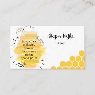 Tarjeta De Recepción Bee Baby Shower Diaper Raffle Ticket Insert
