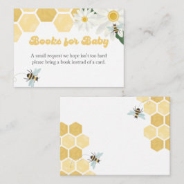 Tarjeta De Recepción Bee Baby Shower honeycomb daisies libros para bebé
