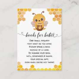 Tarjeta De Recepción Bee Baby Shower Solicitud de libro Honeycombs Neut