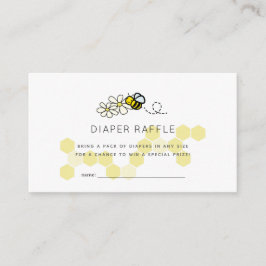 Tarjeta De Recepción Bee Daisy White Baby Shower Diaper Ticket