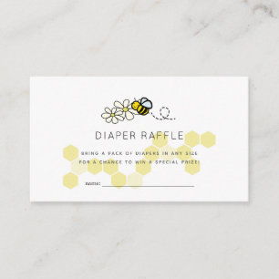 Tarjeta De Recepción Bee Daisy White Baby Shower Diaper Ticket