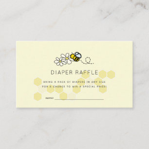 Tarjeta De Recepción Bee Daisy Yellow Baby Shower Diaper Ticket