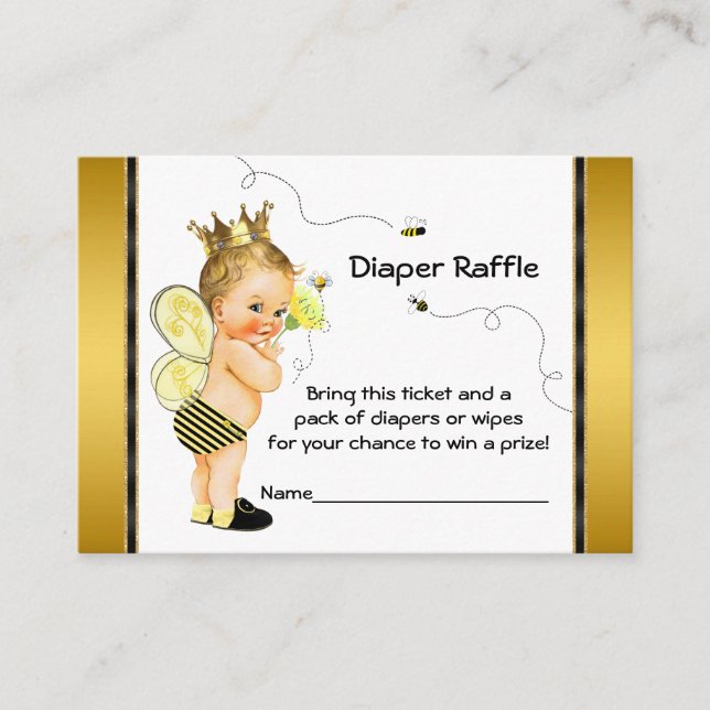 Tarjeta De Recepción Bee Diaper Raffle Ticket (Anverso)