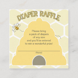Tarjeta De Recepción Bee Diaper Raffle Ticket para Baby Shower