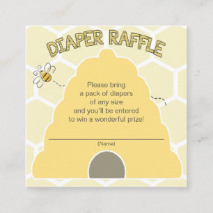 Tarjeta De Recepción Bee Diaper Raffle Ticket para Baby Shower