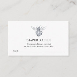 Tarjeta De Recepción Bee Diaper Raffle Ticket para Baby Shower