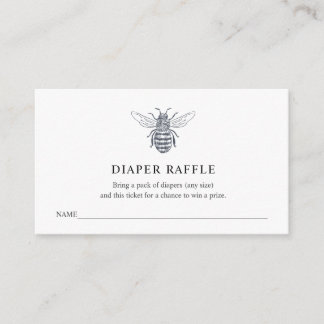 Tarjeta De Recepción Bee Diaper Raffle Ticket para Baby Shower