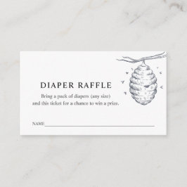 Tarjeta De Recepción Bee Diaper Raffle Ticket para Baby Shower