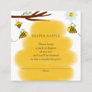 Tarjeta De Recepción Bee Diaper Raffle Ticket para Baby Shower