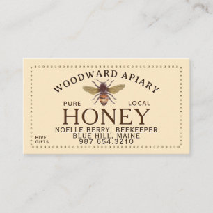 Tarjeta De Recepción Beekeeper Business Card Apiary Honeycomb y Bee