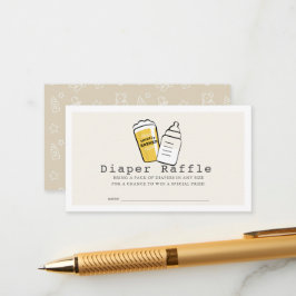 Tarjeta De Recepción Beer & Baby Bottle Beige Baby Diaper Raffle Ticket