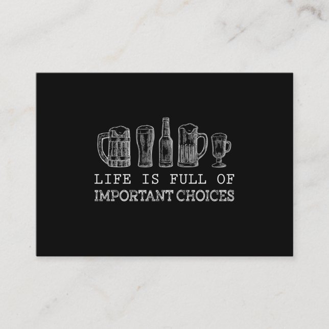 Tarjeta De Recepción Beer Lover | Cerveza de opciones importantes (Anverso)