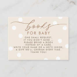 Tarjeta De Recepción Beige and White Books For Baby Request