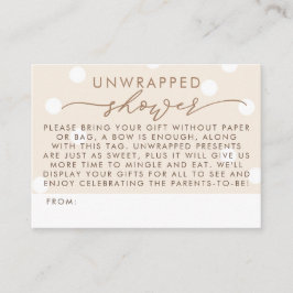 Tarjeta De Recepción Beige and White Unwrapped Shower