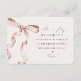 Tarjeta De Recepción Beige Bow Tying Knot Comparte un prospecto de rece
