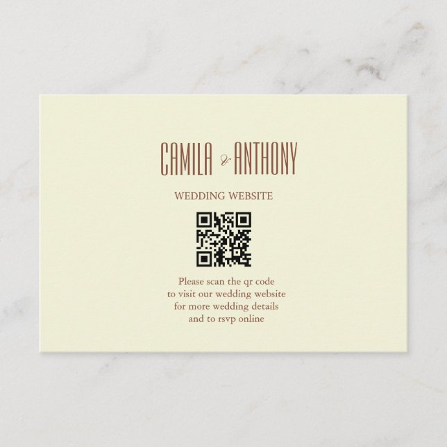 Tarjeta De Recepción Beige Brown (Anverso)