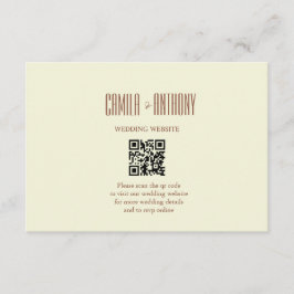 Tarjeta De Recepción Beige Brown