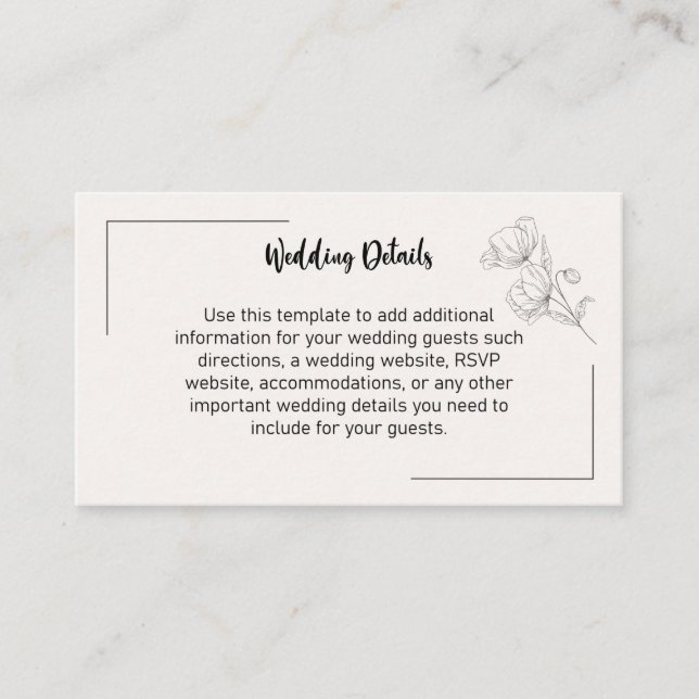 Tarjeta De Recepción Beige Elegance Enclosure Cards (Anverso)