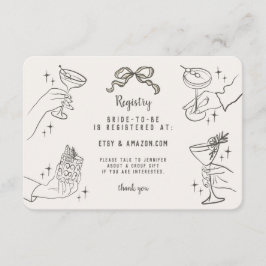 Tarjeta De Recepción Beige Retro Fiesta de cócteles Inscripción de regi