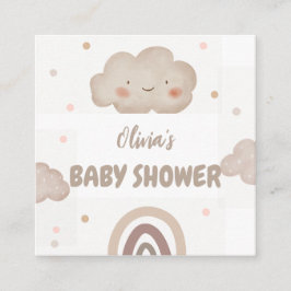 Tarjeta De Recepción Beige Watercolor Baby Shower