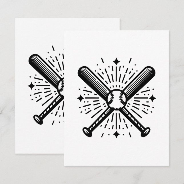 Tarjeta De Recepción béisbol antiguo (Anverso / Reverso)