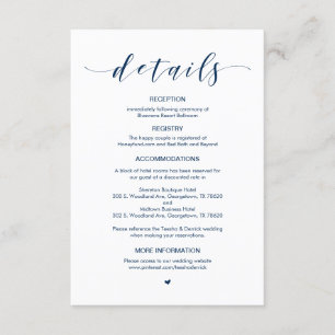 Tarjeta De Recepción Bella fuente azul de la Marina, detalles del Boda