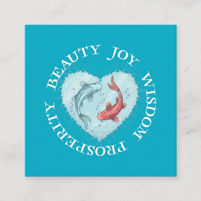 Tarjeta De Recepción Belleza, alegría, sabiduría Prosperidad Koi  (Anverso)