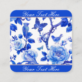 Tarjeta De Recepción Belleza floral azul y blanca