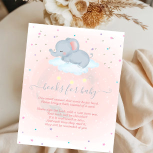 Tarjeta De Recepción Bello bebé elefante, Nube, Cumpleaños de Estrellit
