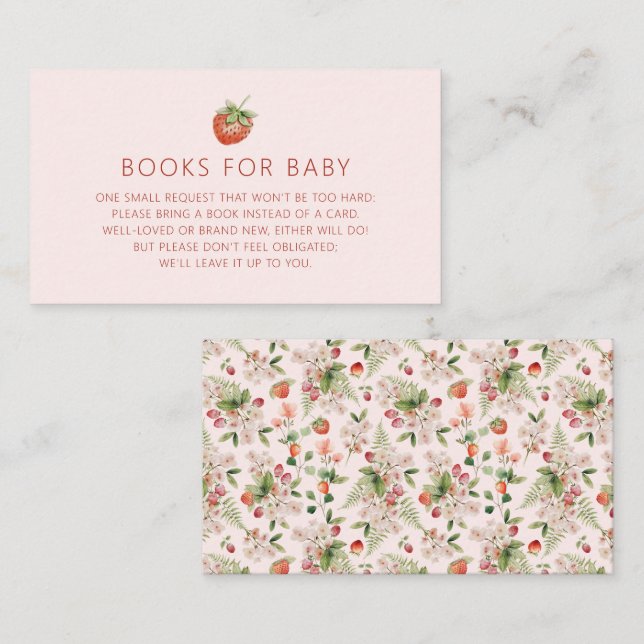 Tarjeta De Recepción Berry Books Para El Bebé (Anverso / Reverso)