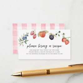 Tarjeta De Recepción Berry in Love Berries Bridal Shower Recipe Request