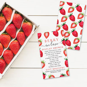 Tarjeta De Recepción Berry In Love Strawberry Bridal Shower