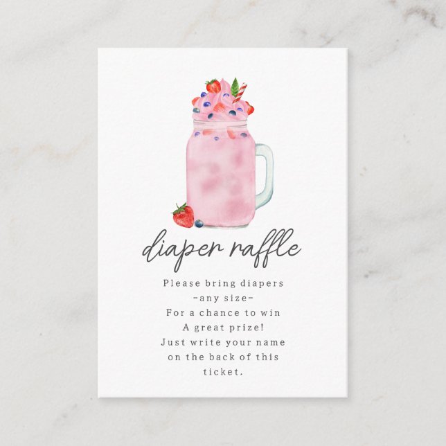 Tarjeta De Recepción Berry Smoothie Baby Shower Diaper Raffle (Anverso)