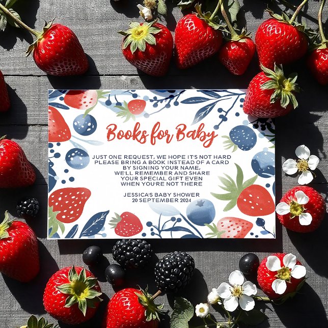 Tarjeta De Recepción Berry Sweet Baby Shower Books For Baby (Subido por el creador)