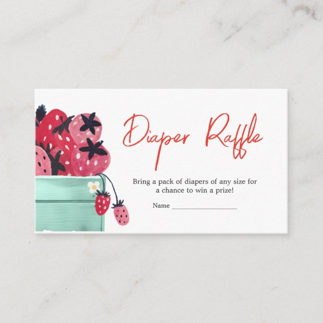Tarjeta De Recepción Berry Sweet Baby Shower Diaper Raffle (Anverso)