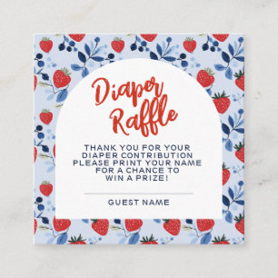 Tarjeta De Recepción Berry Sweet Baby Shower Diaper Raffle